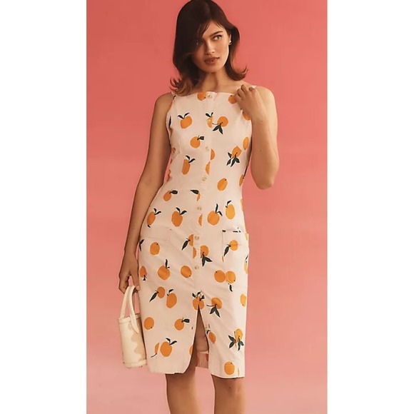Maeve‎ x Dylan Mierzwinski Anthropologie Colette Midi Sundress Oranges Sundress - Picture 1 of 10